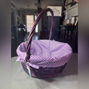 New 14” Purple Lined Easter Basket NWT